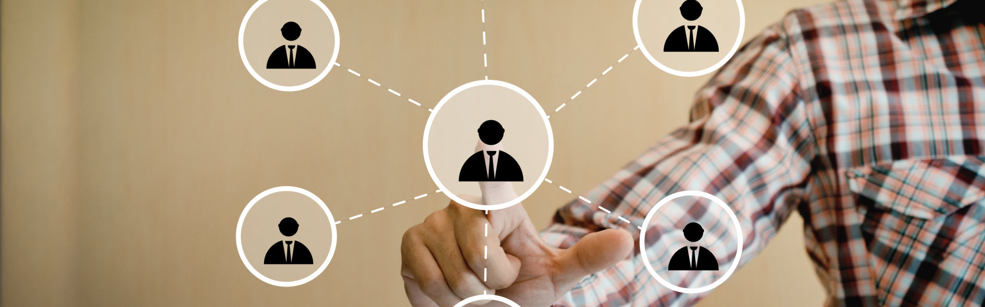 Business man touch referral button